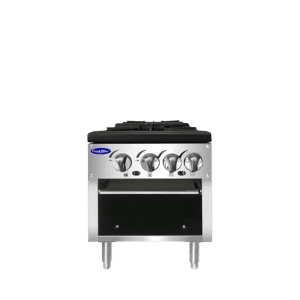 ATSP-18-2 18" Wide Heavy-Duty Stainless-Steel Stock Pot Stove, Gas, Double-Burner