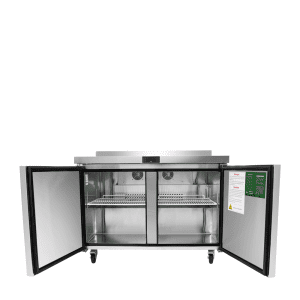 MGF8413GR — 48" Double-door Stainless Steel Worktop Freezer with Backsplash