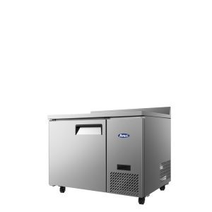 MGF44GR - 44" Single-Door Stainless Steel Worktop Refrigerator with Backsplash, Side-Mount
