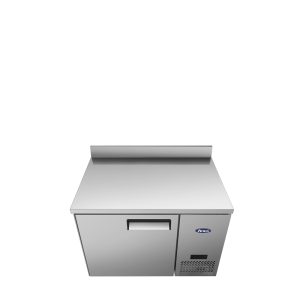 MGF44GR - 44" Single-Door Stainless Steel Worktop Refrigerator with Backsplash, Side-Mount