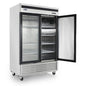 MCF8707GR — 55"-Wide Two (2) Glass Swing-Door S/S Bottom Mount Merchandiser Refrigerator