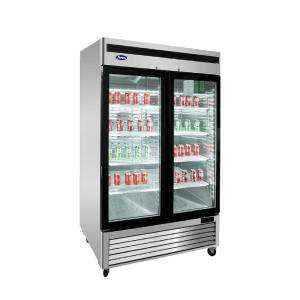 MCF8703ES — 55"-Wide  Two (2) Glass Swing-Door S/S Bottom-Mount Merchandiser Freezer