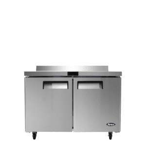 MGF8413GR — 48" Double-door Stainless Steel Worktop Freezer with Backsplash