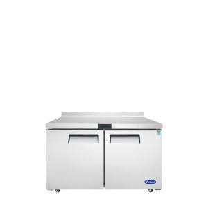 MGF8409GR — 48" Double-door Stainless Steel Worktop Refrigerator with Backsplash