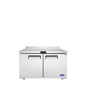 MGF8409GR — 48" Double-door Stainless Steel Worktop Refrigerator with Backsplash